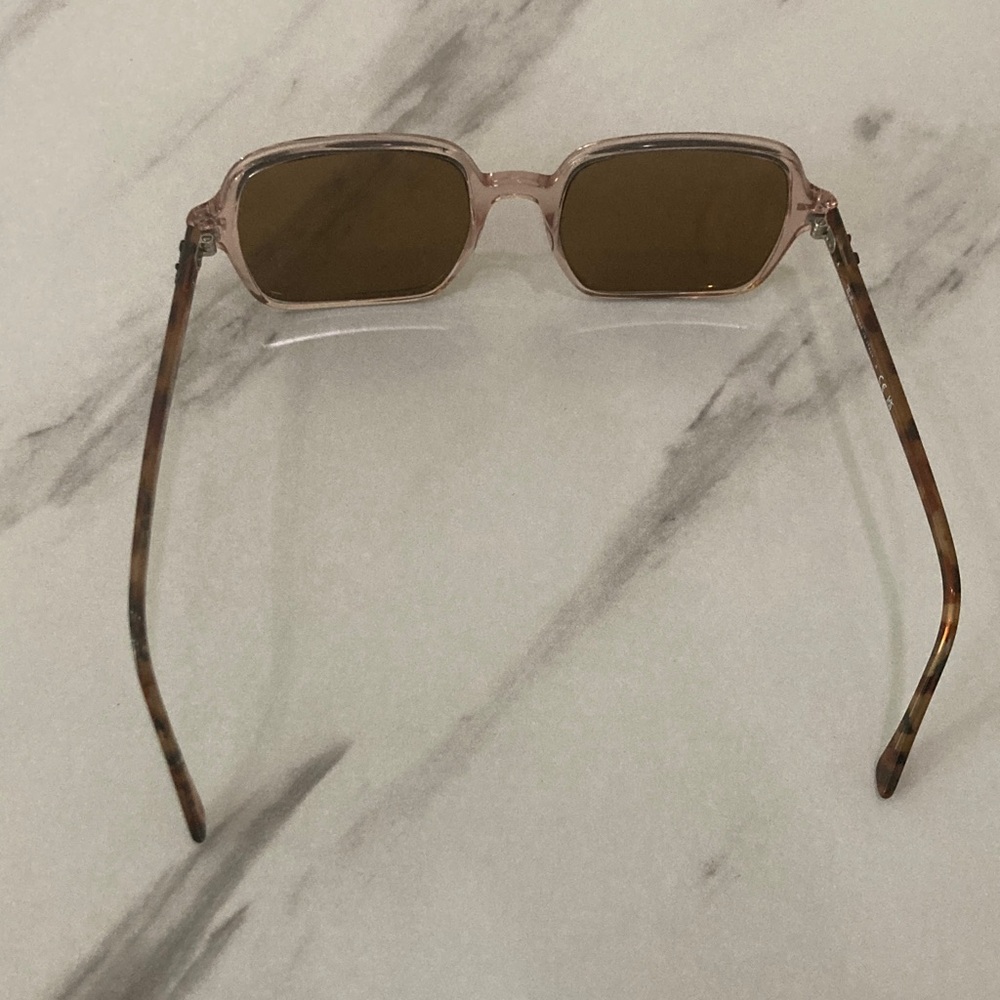 Brown Square Sunglasses with Light Pink Frame - Picture 7 of 16